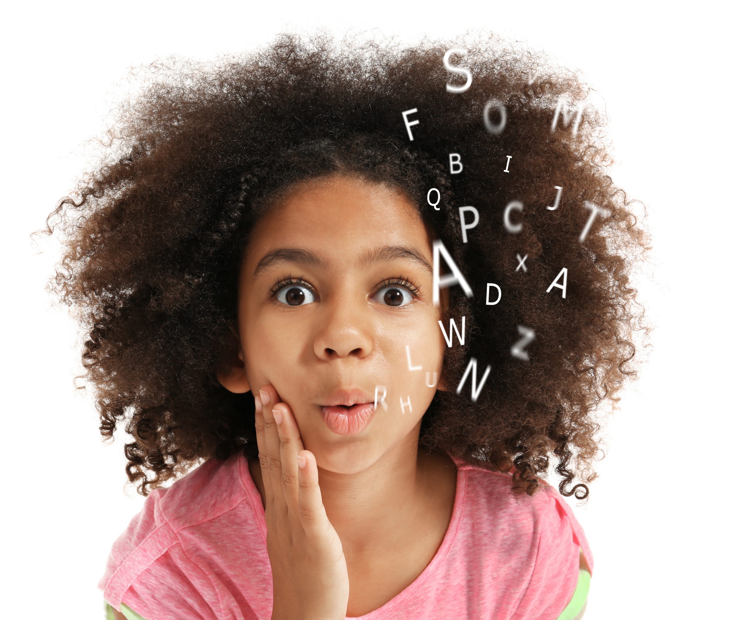 African-american,Little,Girl,With,Book,And,Alphabet,Letters,On,White